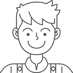 thai man vintage style clothes avatar linear icon