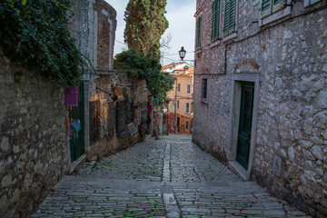 Fototapeta na wymiar narrow street in Rovinj