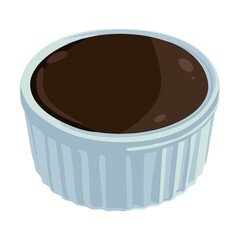 Sauce in bowl cartoon illustration. Soy sauces and spicy chili dips isolated on white background. Food, dressing concept