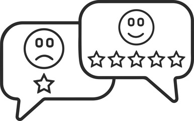 Feedback outline icon, customer review icon black vector