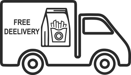 Food delivery icon, delivery service icon black vector