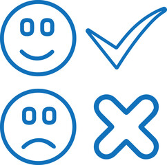 Check mark icon, acceptance icon blue vector