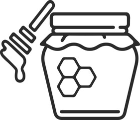 Honey icon, honey jar icon black vector