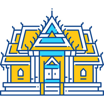 recommend clip art: thai temple line art icon two tone colored