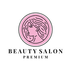 Beauty Salon Logo Monoline Design Vector illustration cosmetic badge symbol icon