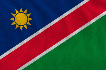 National flag of Namibia. Background  with flag of Namibia.