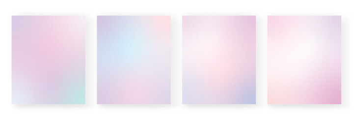 Gradient backgrounds vector set in pastel colors. Gradient wallpapers Colorful vector backgrounds for covers, wallpapers, social media stories, banners, business cards, branding design projects screen