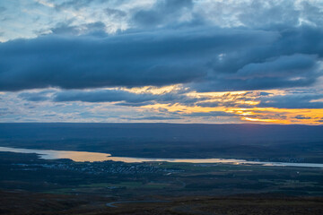 Obraz premium Cityscape of Seydisfjordur village (Eastern Iceland)