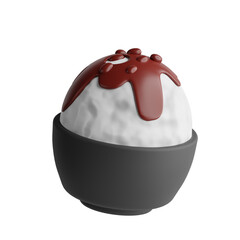 3d ice chocolate bingsu, famous korean ice-cream