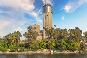 Fototapeta premium Beautiful view of the Nile embankment in the center of Cairo, Egypt