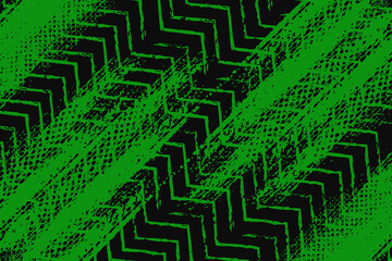 Abstract green and black grunge texture background with zigzag style