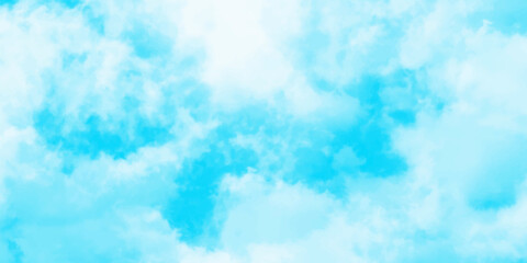 Blue sky with white clouds background. Romantic sky. Abstract nature background of romantic summer blue sky with fluffy clouds. Beautiful puffy clouds in bright blue sky in day sunlight.