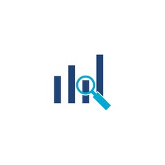 Analysis icon. Marketing research symbol on white.