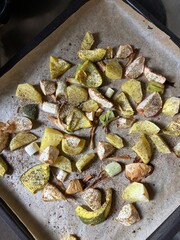 Gemüse auf einem Backblech