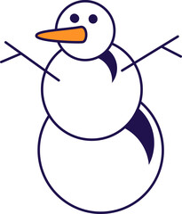 Snowman funny outdoor seasonal decoration vector