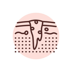 Nodular black line icon. Dermatology disease.