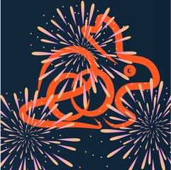 Happy new year 2023 wallpaper background with a rabbit symbol