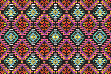 Embroidered old handmade cross-stitch ethnic Ukrainian pattern. Towel with ornament, called rushnyk in vector