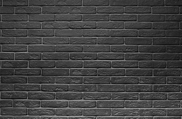 black brick wall texture for pattern background. copy space.