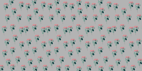  Vector seamless beautiful pattern flower and leaves flat background