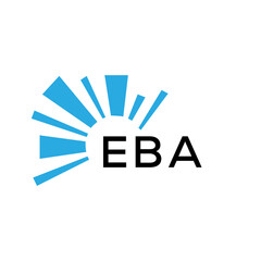 EBA letter logo. EBA blue image on white background and black letter. EBA technology  Monogram logo design for entrepreneur and business. EBA best icon.
