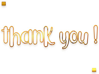 Thank You ! Transparent PNG Golden Text