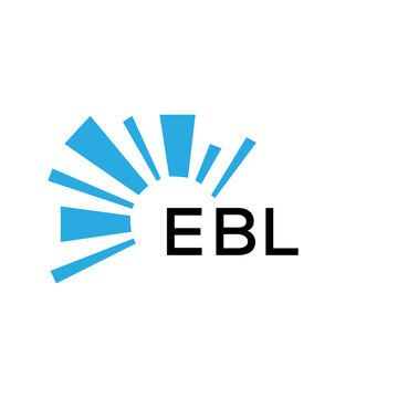 EBL letter logo. EBL blue image on white background and black letter. EBL technology  Monogram logo design for entrepreneur and business. EBL best icon.
