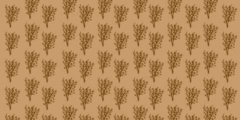 Vector seamless beautiful pattern flower and leaves flat background