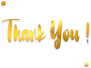 Thank You ! Transparent PNG Golden Bold Alphabetical Text