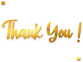 Thank You ! Transparent PNG Golden Bold Alphabetical Text