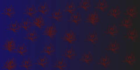 Vector seamless beautiful pattern flower and leaves flat background