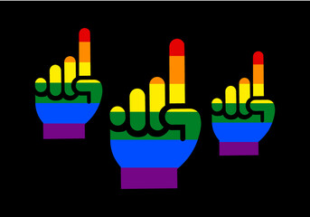 Yo  soy gay o del colectivo LGTBI, yo también, yo también. Salir del armario. Levanta el dedo, reivindica 