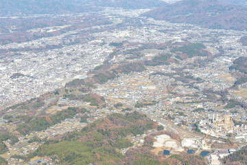 Chichibu landscape from the top of mountain Buko,.