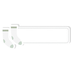 a pair of Hygge themed socks element collection set aesthetic label name tags sticker winter