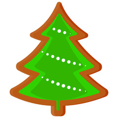 Christmas gingerbread, winter holiday food. Vector graphics 