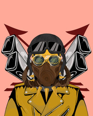 skull and glasses , story to tell , art drawn by hand . png 4000*5000 px