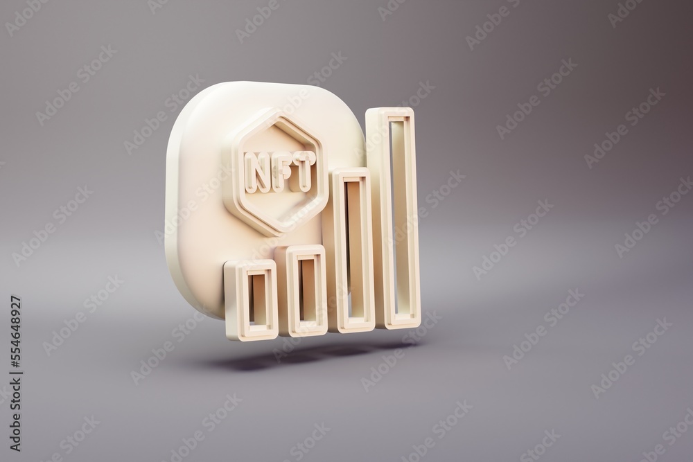 Aufkleber Beautiful illustrations abstract NFT Bar Chart symbol icon on a bright background. 3d rendering illustration. Background pattern for design.