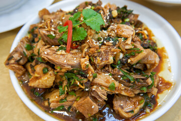 A delicious Chinese dish, duck with lemon
