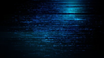 Abstract graphic design of glowing dot pixel blending lines related to AI intelligence or computer data binaries in beige-blue tones.  for electric power banner advertising luxury modern technology 