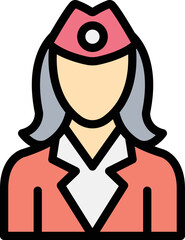 Flight attendant Vector Icon Design Illustration