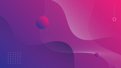 Modern Abstract Background Wave Lines Fluid Liquid Motion and Purple Pink Gradient Color