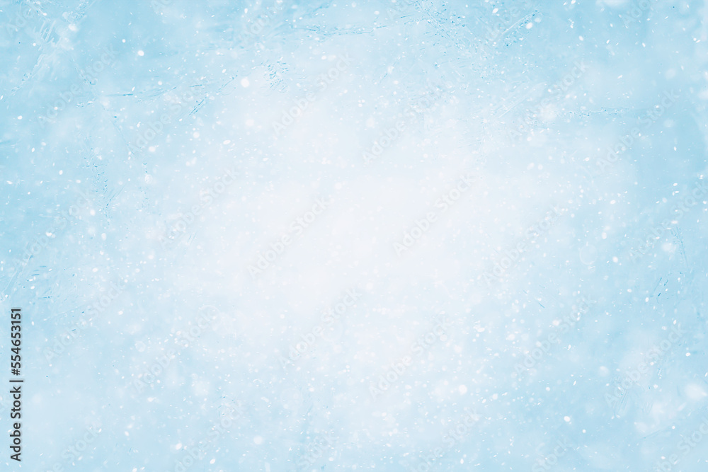 Sticker blue snow background abstract blurred