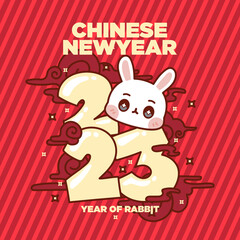 CHINESE NEWYEAR CUTE KAWAII RABBIT