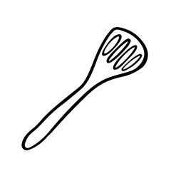 Doodle spatula. Kitchen tool hand drawn illustration