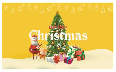 christmas card with santa claus