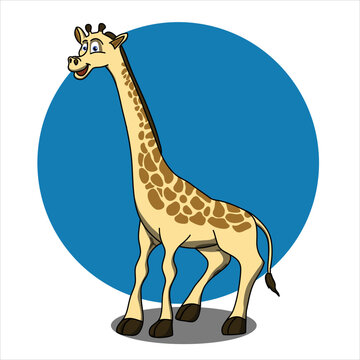 giraffe cartoon illustration in vector editable design