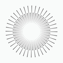 radial Halftone pattern background. Abstract concentric dotted backdrop. Halftone design element for various purposes.