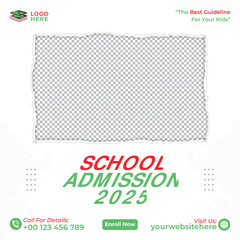 Education School admission social media post banner design or square web banner template