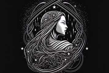 the chained maiden logo icon image the andromeda star constellation. Generative AI