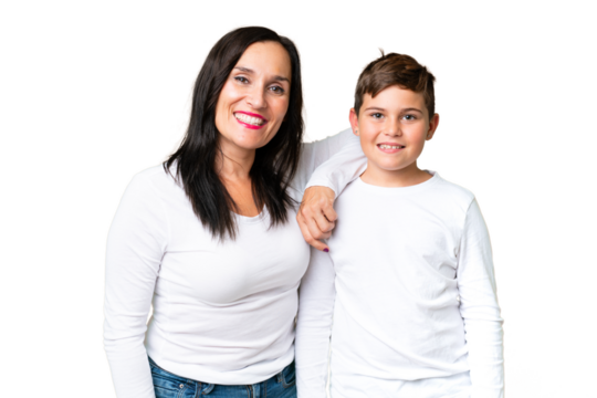 Little caucasian kid over isolated chroma key background happy and laughing